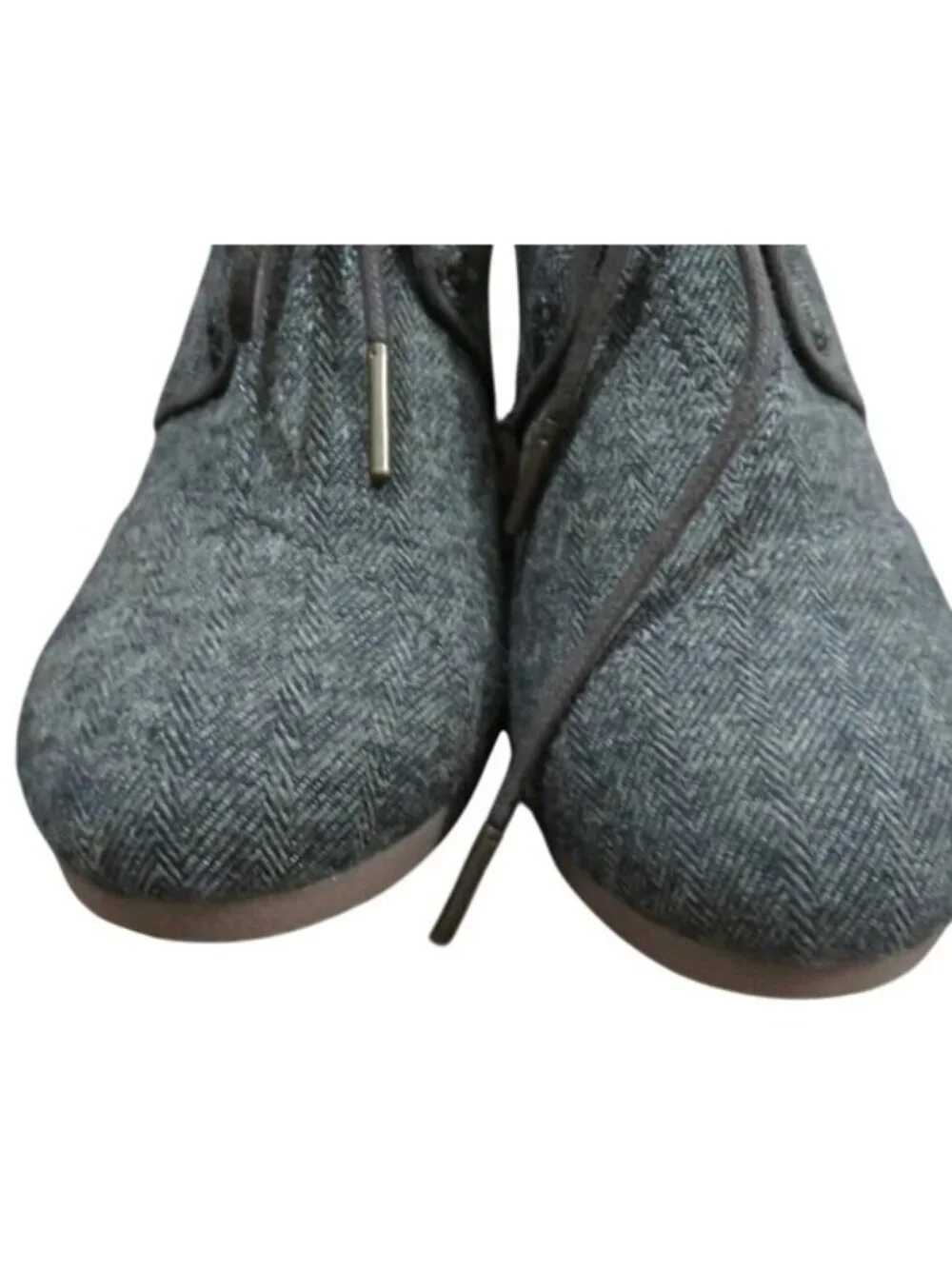 Toms Blue Chambray Desert Wedge Ankle Boots Booties Size 8